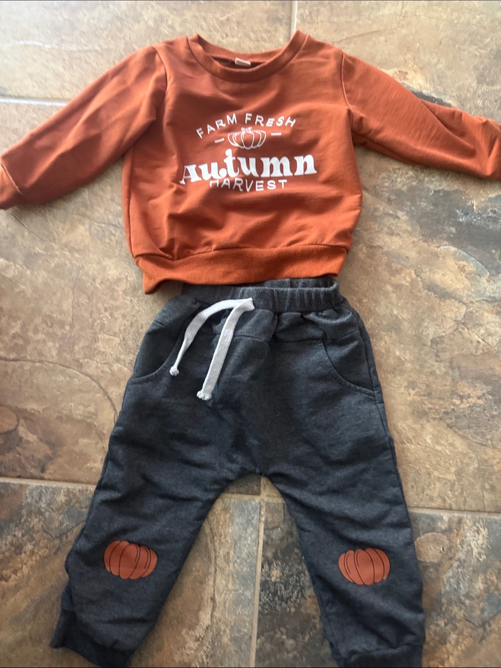 Kids Pumpkin Jogger Pants in Charcoal Gray